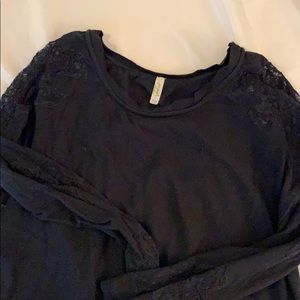Free People Lace Long Sleeve Sweater